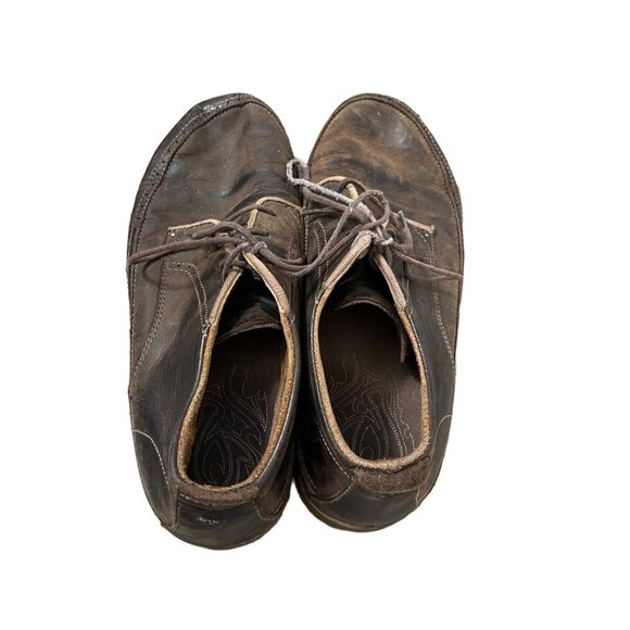 Olukai Mens Dark Brown Leather Honolulu Chukka Boots Lace Up Size 11